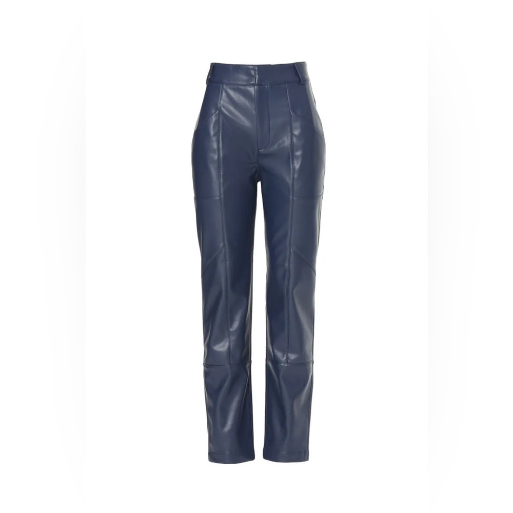 Ronny Kobo blue faux leather pants size 4